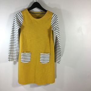 Mini Boden Mustard Yellow Striped Girl Dress 9/10Y